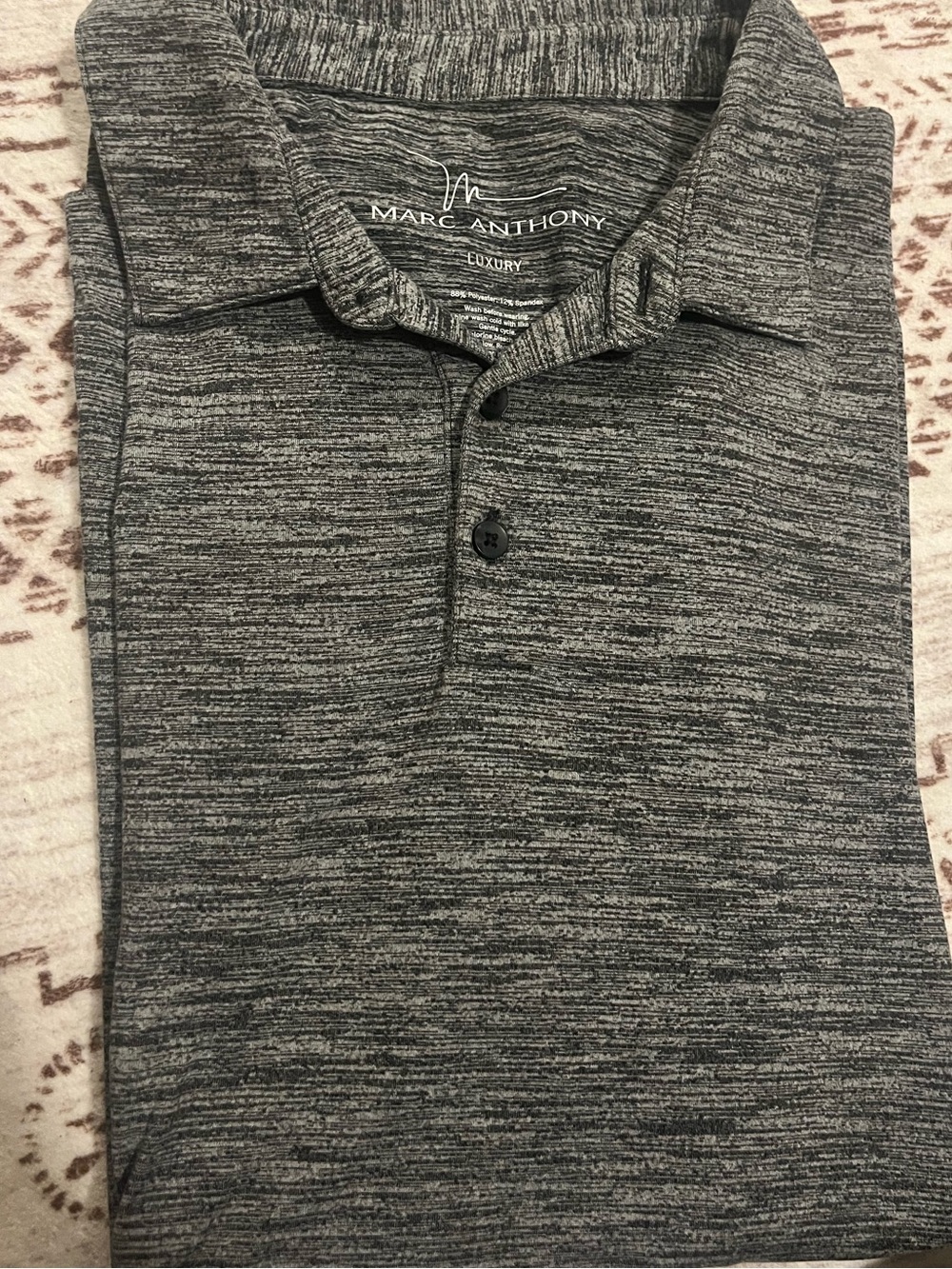 Marc Anthony Men's Heathered Charcoal Polo